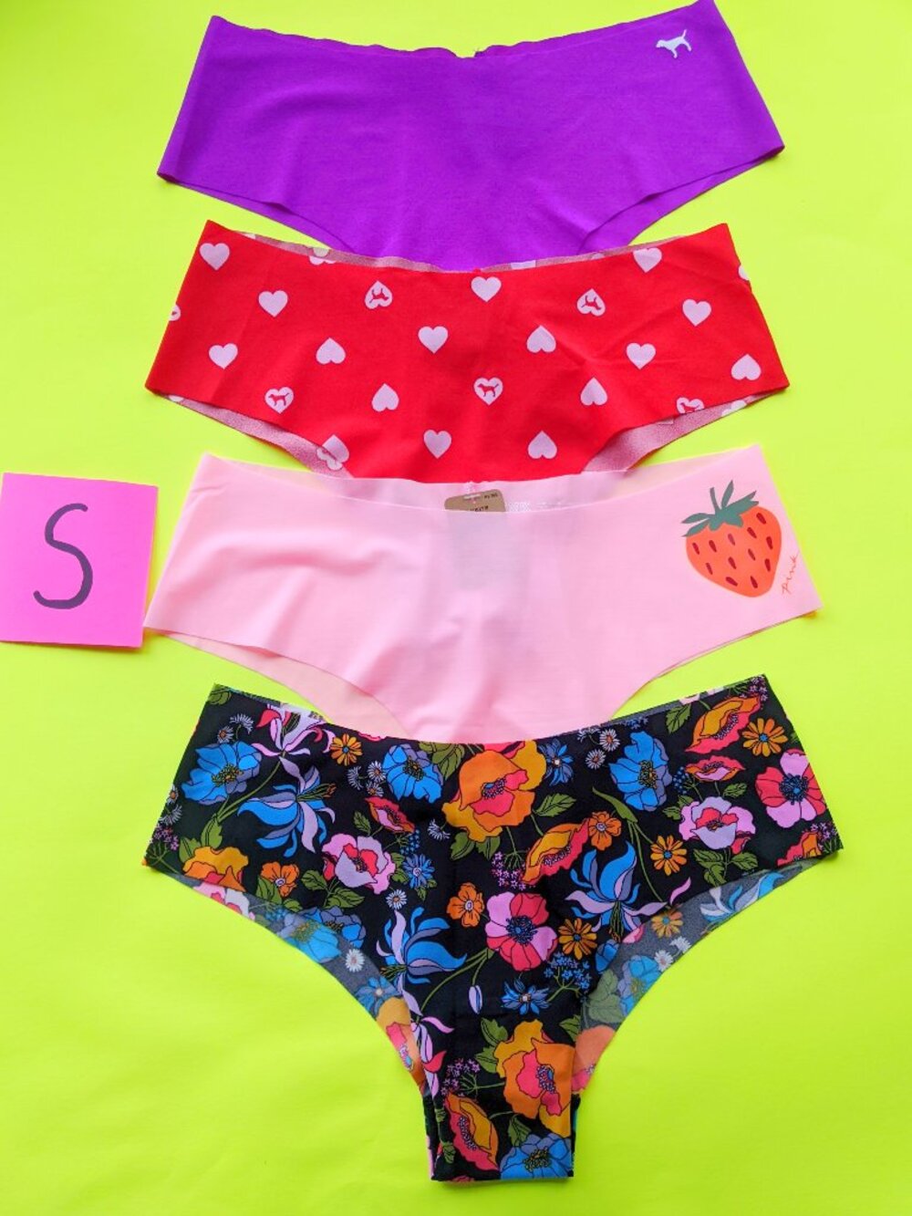 Victoria's Secret PINK Size S Seamless Cheekster Panty Bundle - 4 pairs